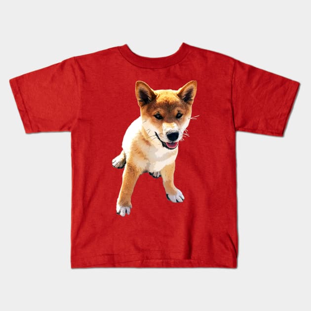 Shiba Inu Puppy Dog Kids T-Shirt by Elarex